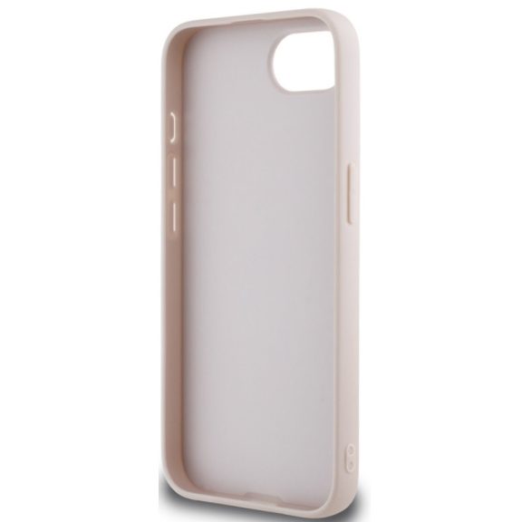 Guess PU Fixed Glitter 4G Metal Logo Apple iPhone 17e / iPhone 16e hátlap tok, rózsaszín