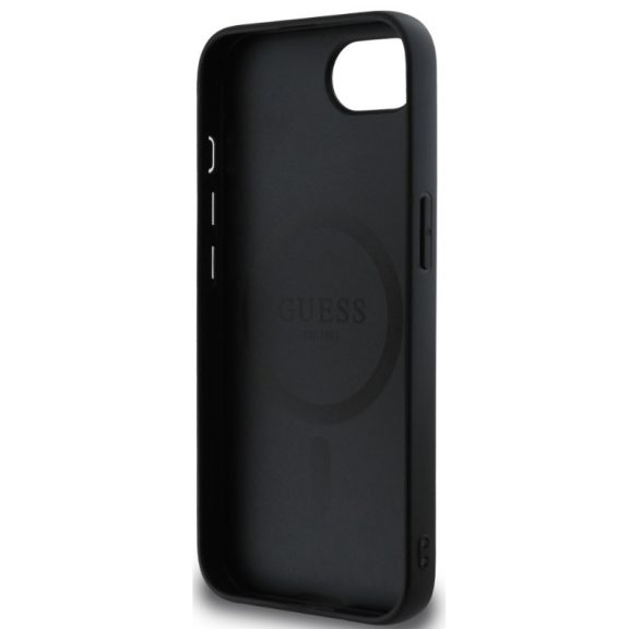 Guess PU 4G Small Metal Logo Apple iPhone 17e / iPhone 16e MagSafe hátlap tok, sötétszürke