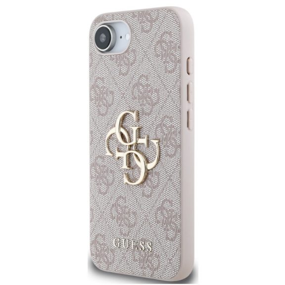 Guess PU 4G Metal Logo Apple iPhone 17e / iPhone 16e hátlap tok, rózsaszín