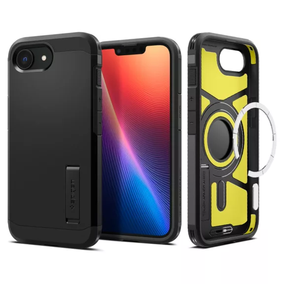 Spigen Tough Armor MagFit Apple iPhone 17e / iPhone 16e tok, MagSafe, fekete