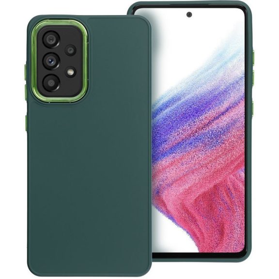 Frame Apple iPhone 17e / iPhone 16e közepesen ütésálló tok kameravédő kerettel, zöld