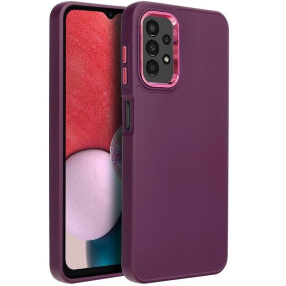 Frame Apple iPhone 17e / iPhone 16e közepesen ütésálló tok kameravédő kerettel, lila