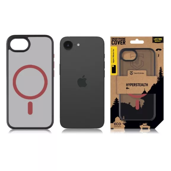 Tactical MagForce Hyperstealth 2.0 Apple iPhone 17e / iPhone 16e magsafe tok, fekete/piros