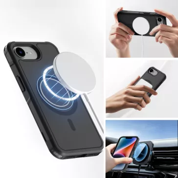   4smarts Defend Apple iPhone 17e / iPhone 16e MagSafe hátlap tok, fekete
