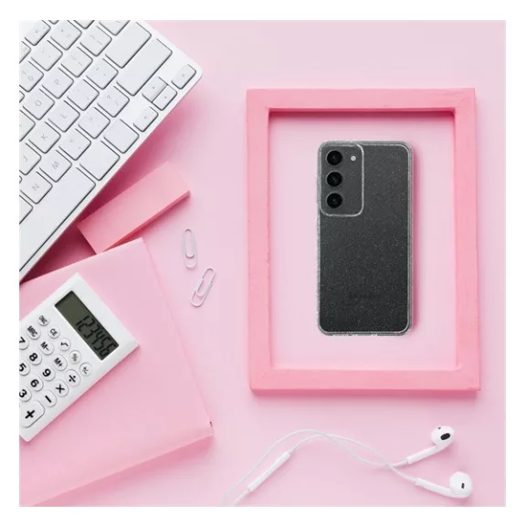 Clear 2mm Samsung Galaxy A36 csillámos szilikon tok, átlátszó