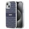DKNY PU Leather Repeat Pattern Tonal Stripe iPhone 13 tok, kék