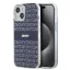 DKNY PU Leather Repeat Pattern Tonal Stripe iPhone 14 Pro tok, kék
