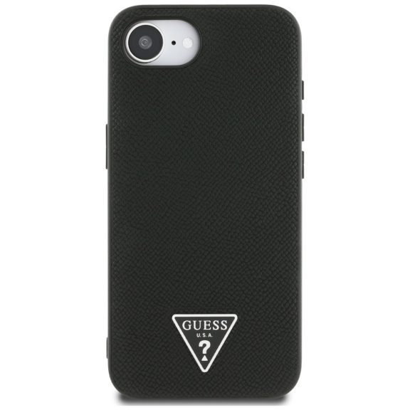 Guess Grained Triangle Apple iPhone 17e / iPhone 16e MagSafe tok, fekete
