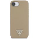 Guess Grained Triangle Apple iPhone 17e / iPhone 16e MagSafe tok, világosbarna