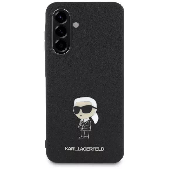 Karl Lagerfeld Fixed Glitter Ikonik Metal Pin Samsung Galaxy A36 hátlap tok, fekete