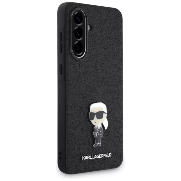 Karl Lagerfeld Fixed Glitter Ikonik Metal Pin Samsung Galaxy A36 hátlap tok, fekete
