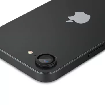   Spigen Glas.tR EZ Fit Optik Pro Apple iPhone 17E / 16E Tempered kameralencse-védő fólia felhelyező kerettel, fekete (2db)