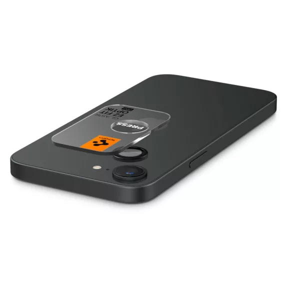 Spigen Glas.tR EZ Fit Optik Pro Apple iPhone 17E / 16E Tempered kameralencse-védő fólia felhelyező kerettel, fekete (2db)