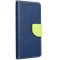 Fancy Motorola G35 5G mágneses flip tok, kék-lime
