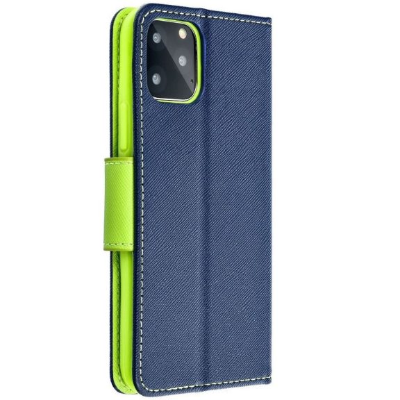 Fancy Motorola G35 5G mágneses flip tok, kék-lime