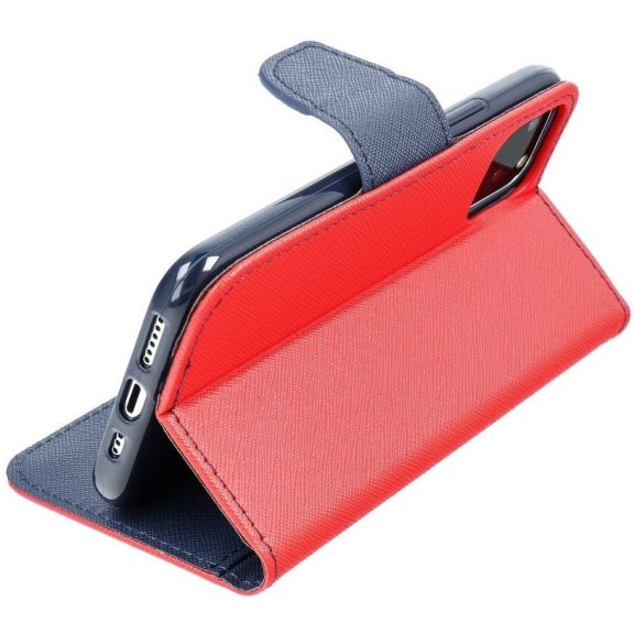 Fancy Motorola G35 5G mágneses flip tok, piros-kék