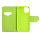 Fancy Motorola G55 5G mágneses flip tok, kék-lime