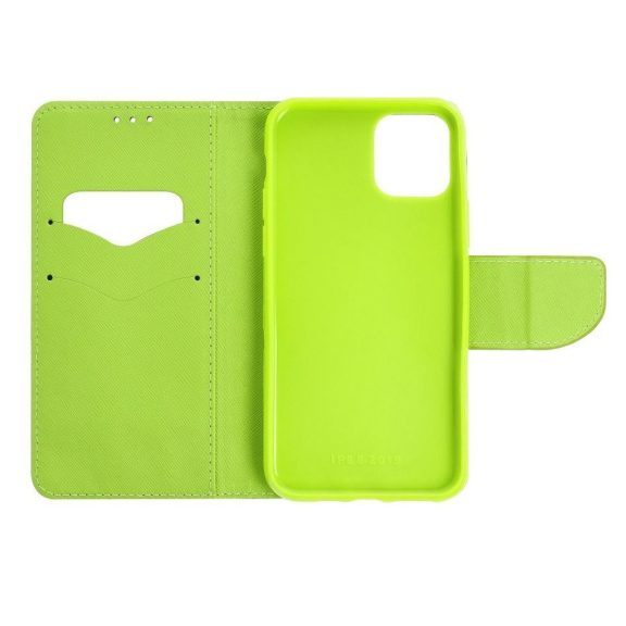 Fancy Motorola G55 5G mágneses flip tok, kék-lime