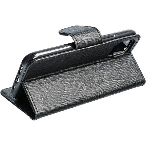 Fancy Motorola G55 5G mágneses flip tok, fekete