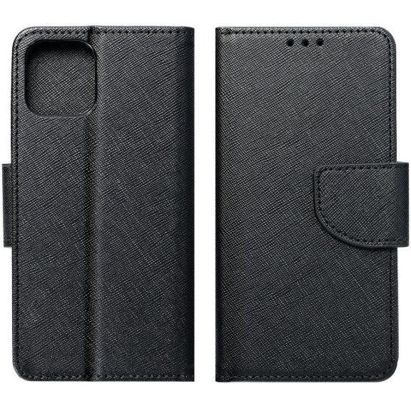 Fancy Motorola G55 5G mágneses flip tok, fekete