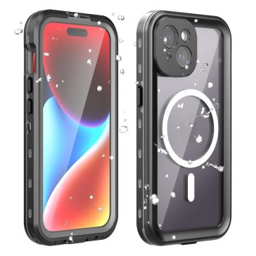   Shellbox Apple iPhone 15 Pro Max MagSafe vízálló tok, fekete