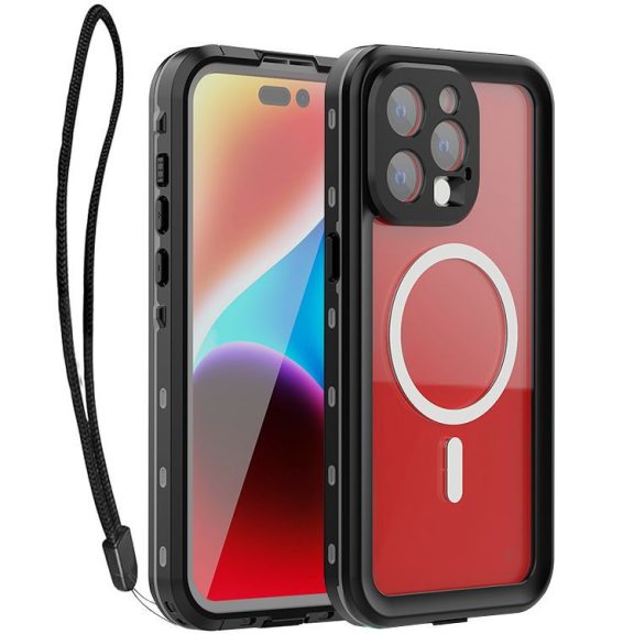 Shellbox Apple iPhone 15 Pro Max MagSafe vízálló tok, fekete