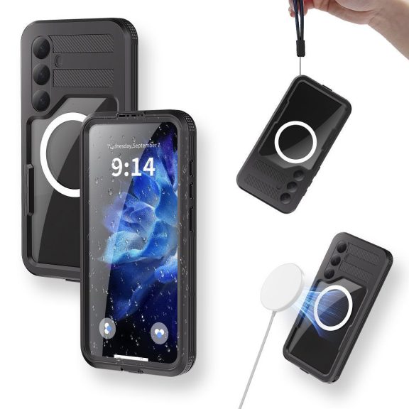 Shellbox Samsung Galaxy S25+ MagSafe vízálló tok, fekete