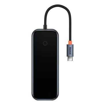   Baseus AcmeJoy 5 az 1-ben hub, USB-C - 2xUSB-A 3.0, USB-A 2.0, USB-C PD, HDMI, sötétszürke