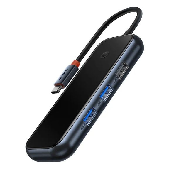 Baseus AcmeJoy 5 az 1-ben hub, USB-C - 2xUSB-A 3.0, USB-A 2.0, USB-C PD, HDMI, sötétszürke