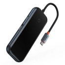 Baseus AcmeJoy 5 az 1-ben hub, USB-C - 2xUSB-A 3.0, USB-A 2.0, USB-C PD, HDMI, sötétszürke