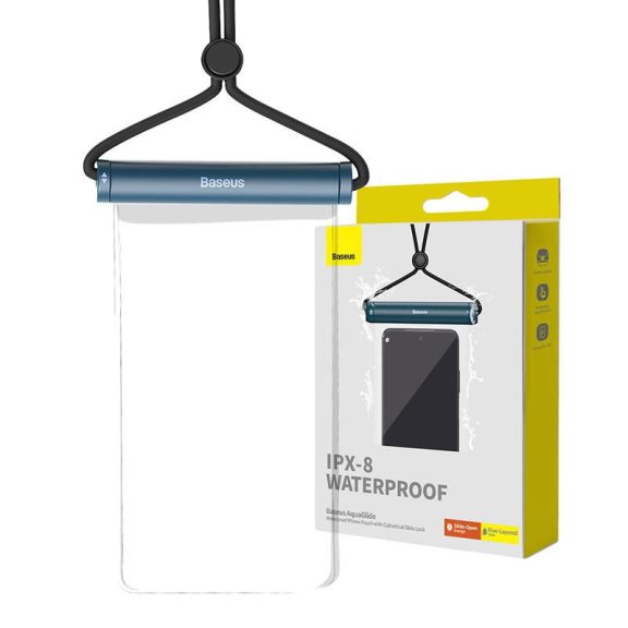 Baseus AquaGlide vízálló telefontok hengeres csúszózárral, kék