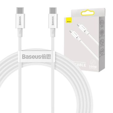   Baseus Superior Series USB-C-USB-C kábel, 100 W, 2 m, fehér