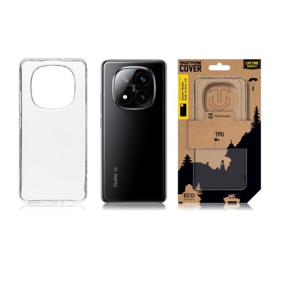 Tactical TPU Xiaomi Redmi Note 14 Pro+ 5G (Global) hátlap tok, átlátszó
