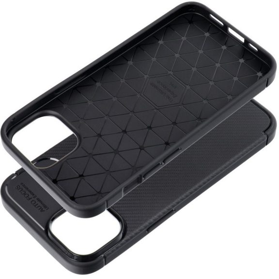 Forcell Carbon Premium Xiaomi Redmi Note 14 Pro 5G karbon mintás szilikon tok, fekete