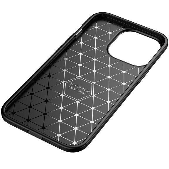 Forcell Carbon Premium Xiaomi Redmi Note 14 Pro 5G karbon mintás szilikon tok, fekete