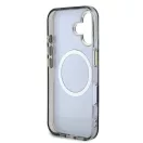 Guess IML Glitter Magnolia and Triangle Logo iPhone 16 MagSafe hátlap tok, fekete