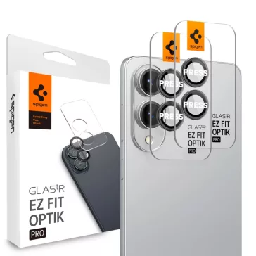   Spigen Glas.tR EZ Fit Optik Pro HD Samsung Galaxy S25 Edge Tempered kameralencse-védő fólia felhelyező kerettel, fekete (2db)