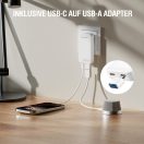 4smarts FlatPlug Slim Dual USB-C hálózati adapter, 65W GaN, fehér