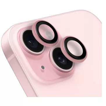   Obal:Me Apple iPhone 15/ 15 Plus tempered glass kamera védő üvegfólia, rózsaszín