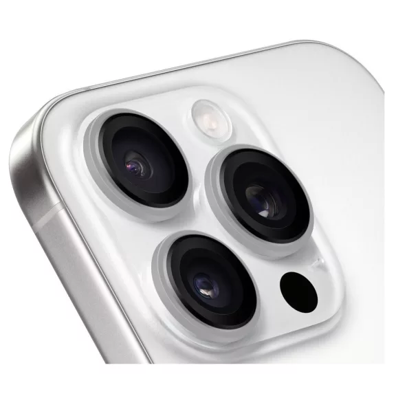 Obal:Me Apple iPhone 15 Pro/15 Pro Max tempered glass kamera védő üvegfólia, white titanium (fehér)