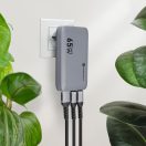 Forcell F-Energy GaN III VT-47 ultra vékony utazó / töltő adapter, 2X USB-C + USB-A, 4A, 65w, szürke