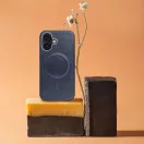 Gentleman iPhone 14 Pro MagSafe kompatibilis ECO bőr tok, kameravédő peremmel, kék