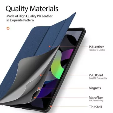  Dux Ducis Domo iPad Air 4/5/6 10.9 kihajtható tok pencil tartóval, fekete