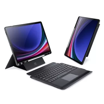   Dux Ducis DK Samsung Tab S9/ S9FE/ S10FE / S10 Lite kihajtható tok vezeték nélküli billentyűzettel, fekete