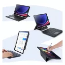Dux Ducis DK Samsung Tab S9/ S9FE/ S10FE / S10 Lite kihajtható tok vezeték nélküli billentyűzettel, fekete