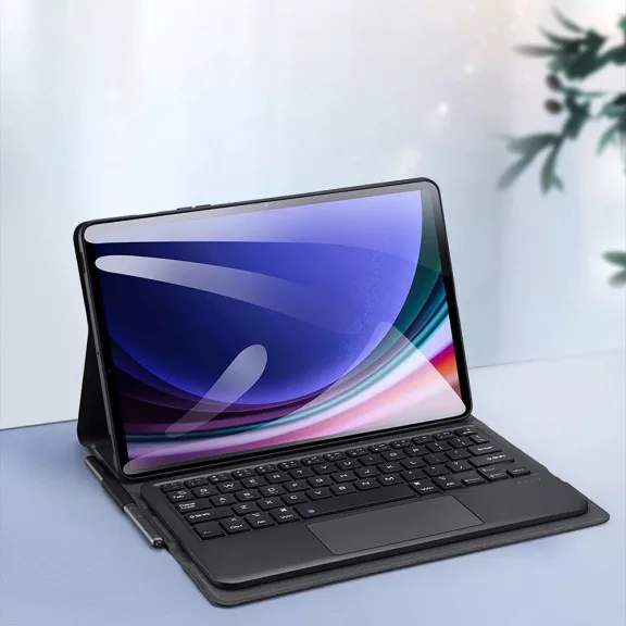 Dux Ducis TK Samsung Tab S9 FE/S10 FE kihajtható tok vezeték nélküli billentyűzettel, fekete