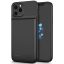 Apple iPhone 12 / 12 Pro, Szilikon tok, műanyag hátlap + Akkumulátor, 4800 mAh, LED-es, Tech-Protect PowerCase, fekete