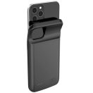 Apple iPhone 12 / 12 Pro, Szilikon tok, műanyag hátlap + Akkumulátor, 4800 mAh, LED-es, Tech-Protect PowerCase, fekete