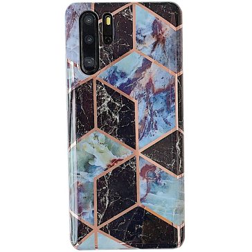   Apple iPhone 11 Pro, Szilikon tok, sokszöges márvány minta, Wooze Geometric Marble, színes/fekete