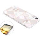 Apple iPhone 13 Pro, Szilikon tok, sokszöges márvány minta, Wooze Geometric Marble, színes/fehér